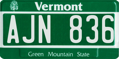 VT license plate AJN836