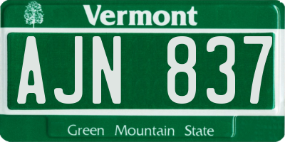VT license plate AJN837