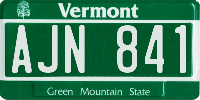 VT license plate AJN841