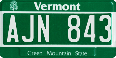 VT license plate AJN843