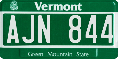 VT license plate AJN844