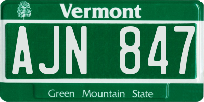VT license plate AJN847