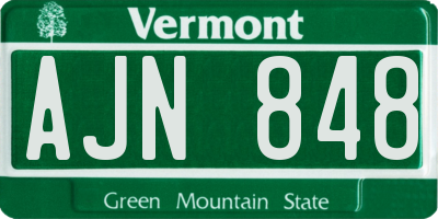 VT license plate AJN848