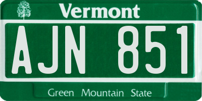 VT license plate AJN851