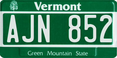 VT license plate AJN852