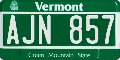 VT license plate AJN857