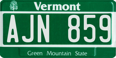 VT license plate AJN859