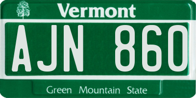 VT license plate AJN860