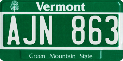 VT license plate AJN863