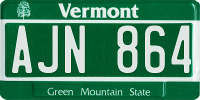 VT license plate AJN864