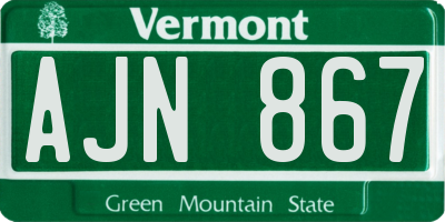 VT license plate AJN867