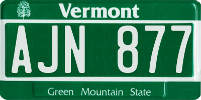 VT license plate AJN877