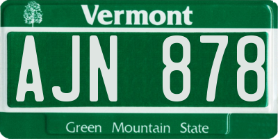 VT license plate AJN878