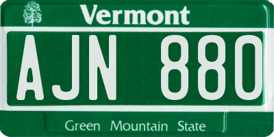 VT license plate AJN880