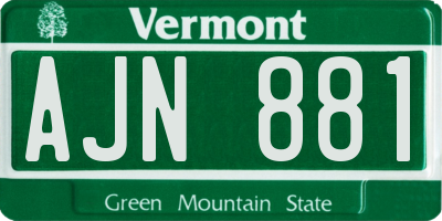 VT license plate AJN881