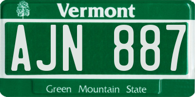 VT license plate AJN887