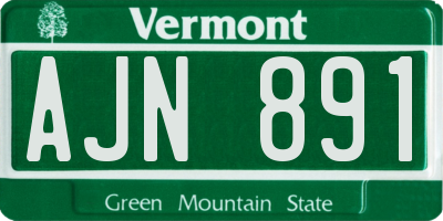 VT license plate AJN891