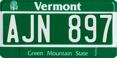 VT license plate AJN897