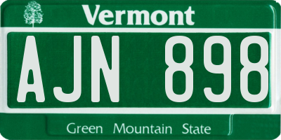 VT license plate AJN898