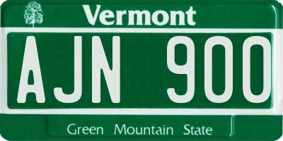 VT license plate AJN900