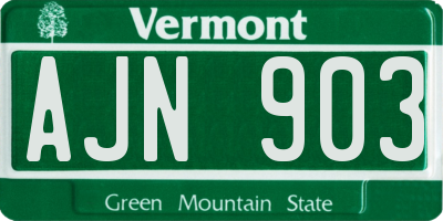 VT license plate AJN903