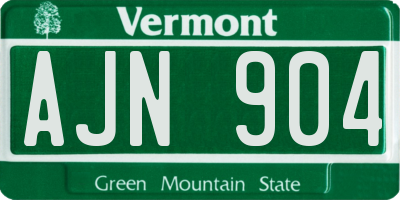 VT license plate AJN904