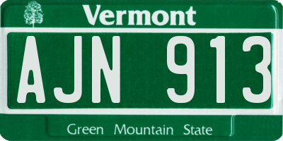 VT license plate AJN913