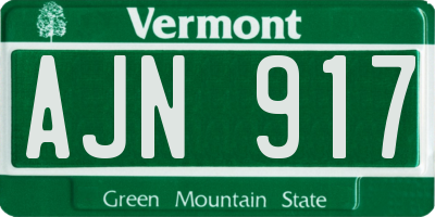 VT license plate AJN917