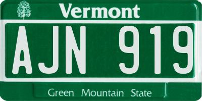 VT license plate AJN919