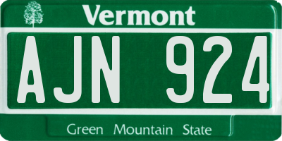 VT license plate AJN924