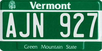 VT license plate AJN927