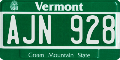 VT license plate AJN928