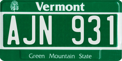 VT license plate AJN931
