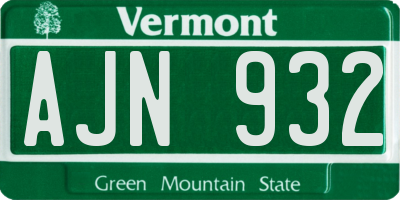 VT license plate AJN932