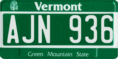 VT license plate AJN936