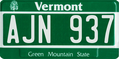 VT license plate AJN937