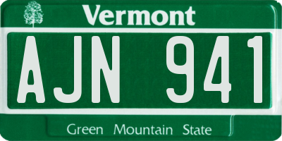VT license plate AJN941