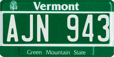 VT license plate AJN943