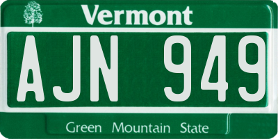 VT license plate AJN949