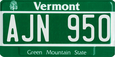 VT license plate AJN950