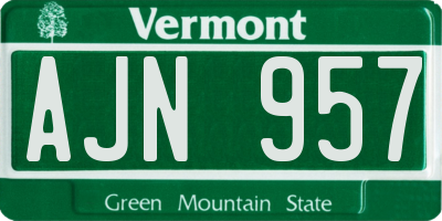 VT license plate AJN957
