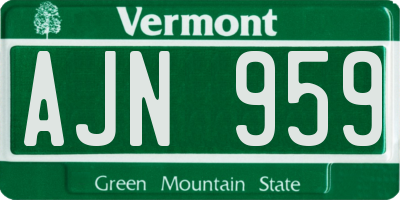 VT license plate AJN959