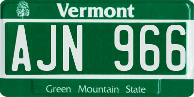 VT license plate AJN966