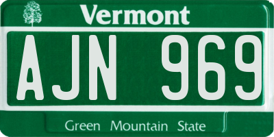 VT license plate AJN969