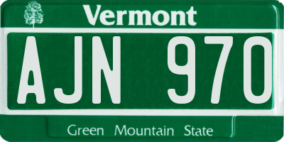 VT license plate AJN970