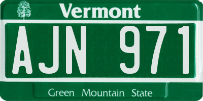 VT license plate AJN971
