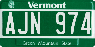 VT license plate AJN974