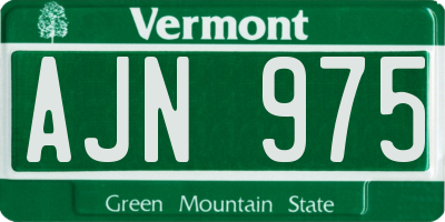 VT license plate AJN975