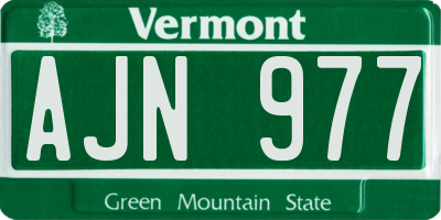 VT license plate AJN977