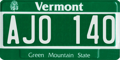 VT license plate AJO140